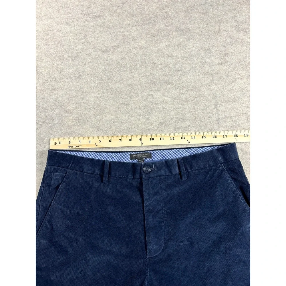 Banana Republic Kentfield Pant Mens 36x34 Navy Blue Corduroy Straight Trousers